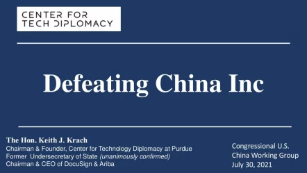 US Congress China Working Group, Defeating China Inc.-Krach
