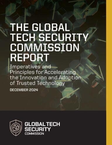 Cover of the Global Tech Security Commission report on trusted technology.