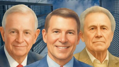 This image features notable Sigma Chi fraternity alumni who are recognized as prominent leaders, highlighting Bill Marriott, Keith Krach, and Philip Anschutz